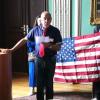 Our clubmember Gerard sings the American National Anthem at the official welcome on July 4th. 